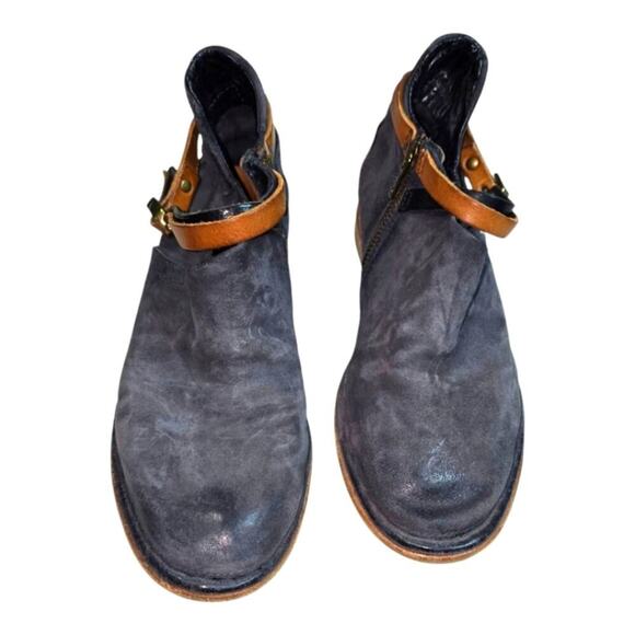 Free People X AS 98 Felix Flat Gray Leather Ankle Boot Size 37 Boho - Picture 3 of 13